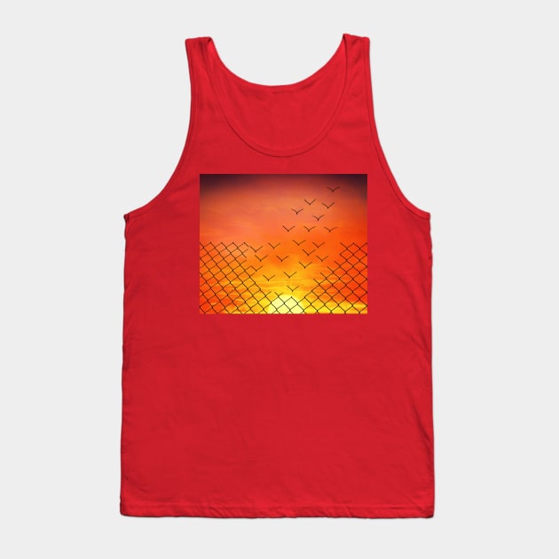 sunset birds escape Tank Top by psychoshadow